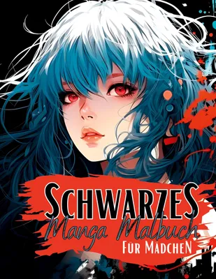 Produktbild von Schwarzes Manga Malbuch für Mädchen.