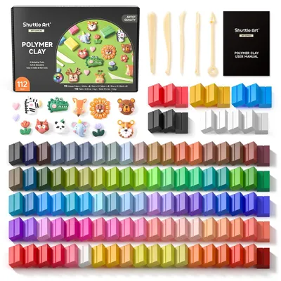 Polymeerkleiset, 117-teilig, 112 Farben, ofenhärtend, Knetmasse