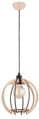 Zdjęcie produktu dla Lampa wisząca TOMMY jasne drewno-czarna 1xE27x15W drewno wym:90x28x28cm IP20 Alfa