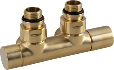 Obrázek produktu pro Připojovací sada ventilů TWIN pro středové připojení, matně zlatá