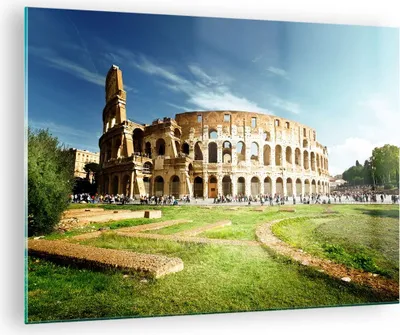 Produktbild von Bilder auf glas - Archäologie Architektur Italien Kolosseum - 70x50cm - Glasbilder - Wandbilder - Kunstdruck - Wanddekoration aus Glas - Glas Bilder - Wandbild auf Glas - GAA70x50-2685