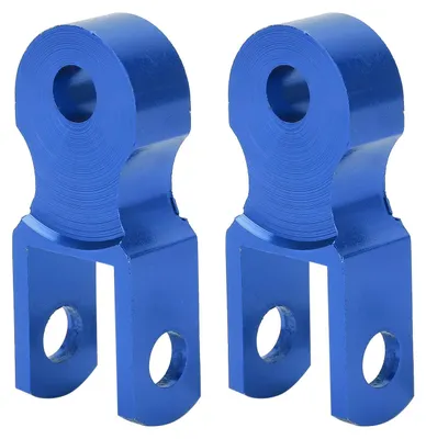 Image de 2 rallonges de hauteur pour amortisseurs arrière, alliage d'aluminium, trou de fixation M10 pour moto, bleu