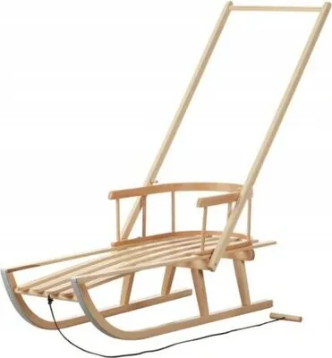 Produktbild von Schlitten 88x21cm Holzschlitten Kinderschlitten mit Schieber für den Winter hölzern Rodeln für Kinder