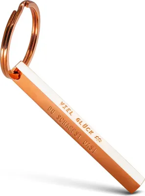 Image de FABACH Cuboid Porte-clés Bonne réussite à l'examen - Porte-clés parallélépipédique porte-bonheur en acier inoxydable - Pendentif en forme de bâtonnet avec gravure Bonne chance, tu peux le faire