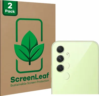 Produktbild von 2x ScreenLeaf Schutzfolie für Samsung Galaxy A54 5G (NUR Kameraschutz) nachhaltiger Displayschutz Display Schutz Folie Klar Transparent