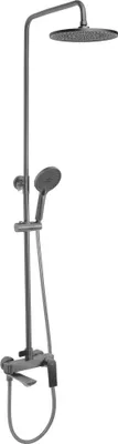 A shower fixture set against a white background.