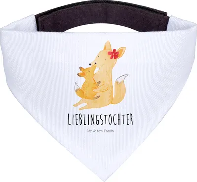 Produktbild von Mr. & Mrs. Panda Dreieckstuch Fuchs Mama - Weiß - Geschenk, Halstuch für Hund, Hunde Hals Tuch, Muttertag, Schal, Schoß, Tochter, Bandana, Mutter