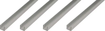 Produktbild von Alberts 4 x U-Profil, Aluminium, 8 x 15 x 8 x 1,5 mm, Länge 2 m, silberfarbig eloxiert
