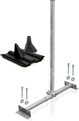 Produktbild von PremiumX Dachsparrenhalter Set SAT Frankfurter-Pfanne Tülle schwarz Holzschrauben