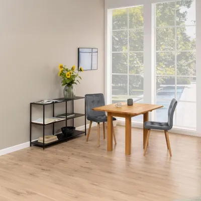 Immagine prodotto di Tavolo da pranzo rettangolare Kenley, impiallacciato rovere oliato, con funzione allungabile, 45/90 cm