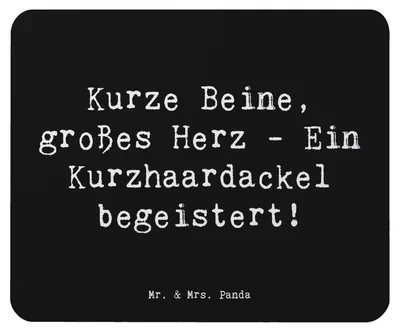 Produktbild von Mr. & Mrs. Panda Mousepad Spruch Kurzhaardackel Herz - Schwarz - Geschenk, pc, großes, Mouse Pad, Hunderassen, Charakter, Dackel Eigenschaften, Hund, Dackelsprüche