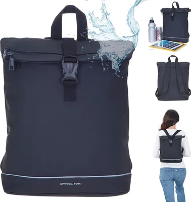 Produktbild von Rucksack Damen wasserabweisend Cityrucksack Daniel Ray klein Jeff Daypack, A4 Damenrucksack Handtasche Tasche 251092 00 Schwarz Uni + Etui