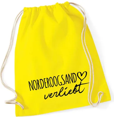 Produktbild von Huuraa Turnbeutel Norderoogsand verliebt 12 Liter Yellow Baumwolle Rucksack Geschenkidee