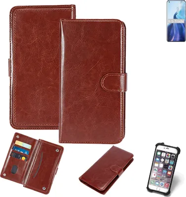 Produktbild von K-S-Trade 360° Hülle kompatibel mit Xiaomi Mi 11 Pro braun Kunstleder Case BookCase WalletCase Kunstlederederhülle Handyhülle, Rundumschutz Bumper
