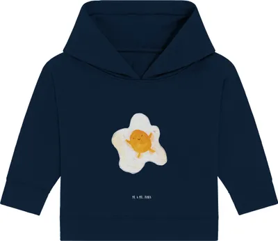 Produktbild von Mr. & Mrs. Panda Organic Baby Hoodie Spiegelei Ei 12. - 18. Monat - French Navy - Geschenk, Kapuzenshirt, Glücklich, Tag, Liebe, Kapuzensweatshirt, Schön, Lustige Sprüche