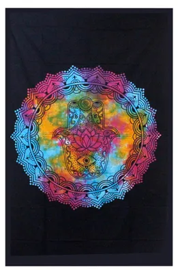 Immagine prodotto di Copriletto singolo in cotone - Hamsa nero