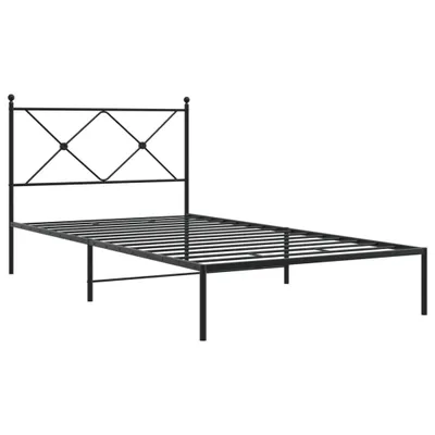 Produktbild von Bettgestell mit Kopfteil Metall Schwarz 100x190 cm
