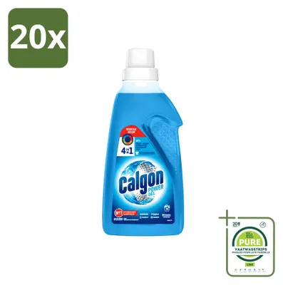Immagine prodotto di 20 flaconi di Calgon 3-in-1 ActiClean, gel per la pulizia della lavatrice - 750 ml - confezione grande - 20 pezzi