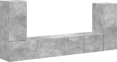 Image de vidaXL : Ensemble de meubles TV, 4 pièces, gris béton, panneaux de particules
