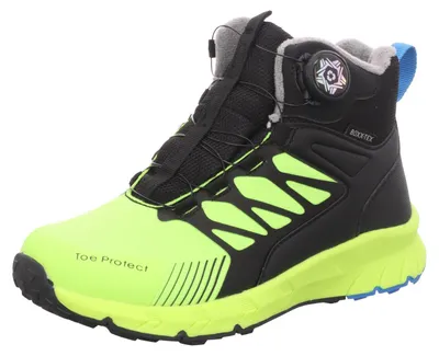 Produktbild von BOXX Kids Kinder-Jungen-Allwetterstiefel-Winterstiefel-Schneestiefel gefüttert Schwarz-Gelb, Farbe:gelb, EU Größe:35