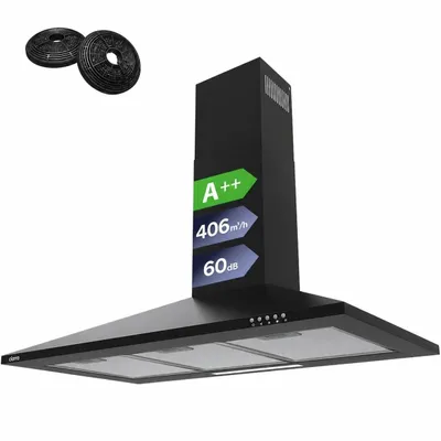 Produktbild von CIARRA A++ 406 m³/h Dunstabzugshaube 90 cm Wandhaube Pyramide Abzugshaube 3 Stufen VMB9201