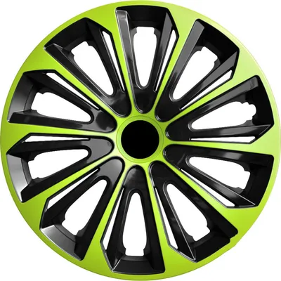 Immagine prodotto di Copricerchi 4 pezzi da 16" verde e nero