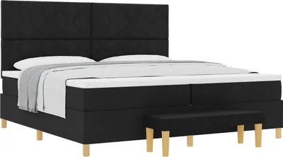 Produktbild von Boxspringbett mit Matratze Schwarz 200 x 200 cm Stoff