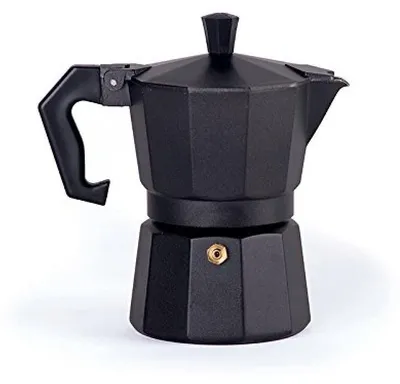 Espressokanne aus Aluminium, schwarz, 1 Tasse