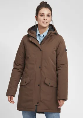Produktbild von OXMO OXTamila Damen Übergangsmantel Parka Lange Jacke mit Kapuze