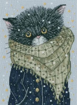 Produktbild von RTO Kreuzstich Set "Katzen. Ich suche dich, mein Fisch", Zählmuster, 15,5x22cm