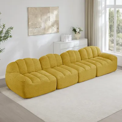 Produktbild von 4-Sitzer Modulares Boneless Sofa in Muschelform 366 cm Tiefsitz Gelb
