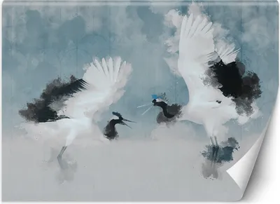 Produktbild von Vlies fototapete Zwei Reiher abstrakt 250x175 cm Feeby Grau inkl. Kleber einfache Montage