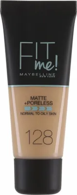 Produktbild von Maybelline Fit Me Matte & Poreless 128 Warm Nude, Röhre, Flüssigkeit, Beige, Warm Ivory, Messe, Licht, Mittel, Warm