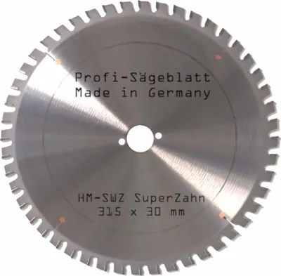 Produktbild von HM Kreissägeblatt 315 x 30 nagelfest Z= 48 SWZ Sägeblatt für Bauholz Naturholz Brennholz Hartholz Schalholz für Wippsäge Tischkreissäge Kreissäge Gehrungssäge Handkreissäge Kappsäge Brennholzsäge