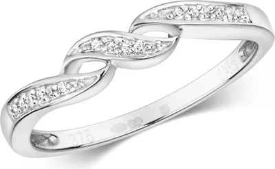 Produktbild von Funkelndes Feuer 9 Karat (375) Weißgold Damen - Diamant Ring Brillant-Schliff 0.05 Karat GH - SI, 49 (15.6); TRS318479KWRSJ