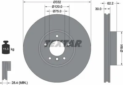 Zdjęcie produktu dla Tarcza Hamulcowa Bmw Przód X5/X6 2,0-3,0 D 06-