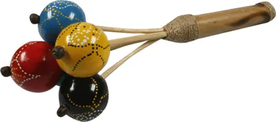 Produktbild von Musikinstrument aus Holz, Musik Percussion Rhythmus Klang Instrument, Handgearbeitet - Handrassel 7, Braun, 26*8*8 cm, Musikinstrumente