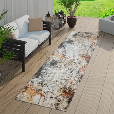 Produktbild von TT Home In- & Outdoor-Teppich, Kurzflor Für Balkon Und Terrasse, Vintage-Design, In Bunt Größe 60x100 cm
