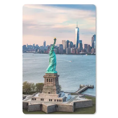 Produktbild von MuchoWow® Mauspad Mousepad Freiheitsstatue mit der Skyline von New York 18x27 cm - Mousepads - Maus Mat - Pad - Mausunterlage