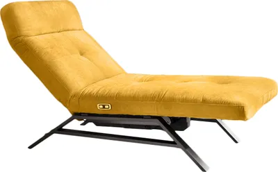Produktbild von KAWOLA Liege AMERIVA Sessel Relaxliege Velvet curry Fuß chrome