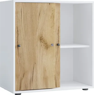 Image de LonaLST armoire de bureau 2 portes blanc, chêneReproduction.
