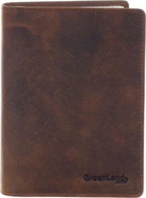 Image de GreenLand Nature Cuir étui pour carte d'identité Monte Passport / Document Case Brown brun