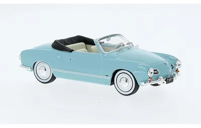Image de Modèle réduit à l'échelle compatible avec la VW Karmann Ghia 1955, couleur bleu clair, échelle 1:43, marque IXO, référence CLC563