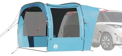 Image de Tente de voiture - Tente autoportante en toile - Imperméable et coupe-vent - 2 fenêtres - Facile à monter - Pliable avec sac de transport - 340 x 213 x 230 cm