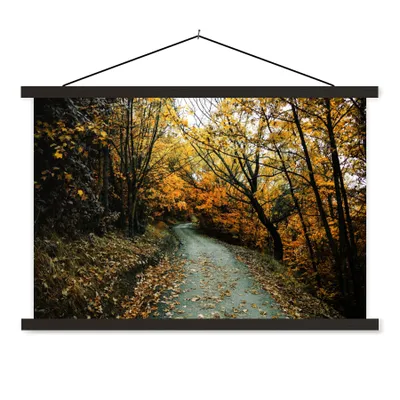 Produktbild von MuchoWow® Textilposter Blätter - Herbst - Wald 150x100 cm mit schwarzem Rahmen - Schlafzimmer
