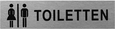 Image de Plaque de porte en aluminium " Frau / Mann Toiletten " 160x40mm