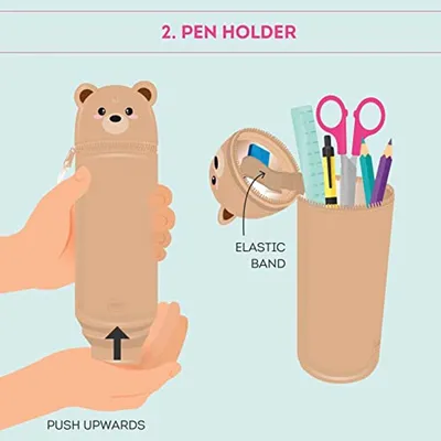 Weiche Silikon 2-in-1 Stiftetui - Teddy Bear