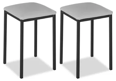 Productafbeelding van ASTIMESA metalen keukelstoel met open rugleuning, grijs, 59 cm x 45 cm x 4