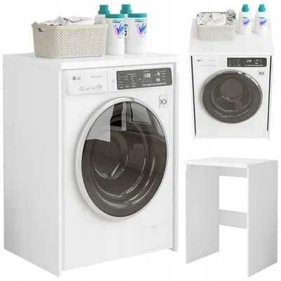 Obrázek produktu pro Koupelnová skříňka nad pračku se sušičkou bílá 66 cm