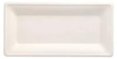 Produktbild von 50 Teller, Zuckerrohr "pure" eckig 13 cm x 26 cm weiss